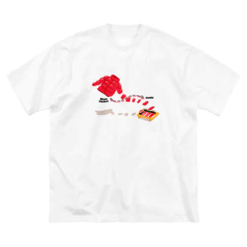 ﾀﾞｳﾝｼﾞｬｹｯﾄﾒｲﾄﾞｵﾌﾞ寿司 Big T-Shirt