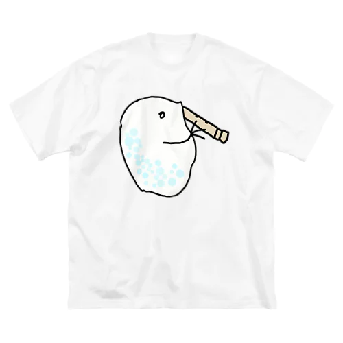 尺八を吹くミジンコ ビッグシルエットTシャツ