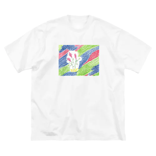 colorful flower ビッグシルエットTシャツ