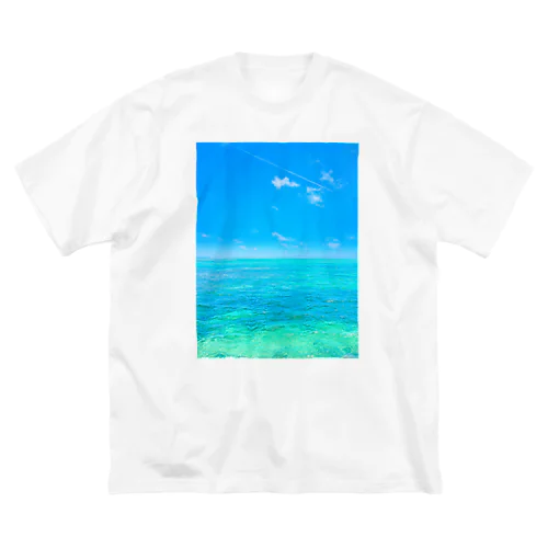 海と飛行機雲 ビッグシルエットTシャツ