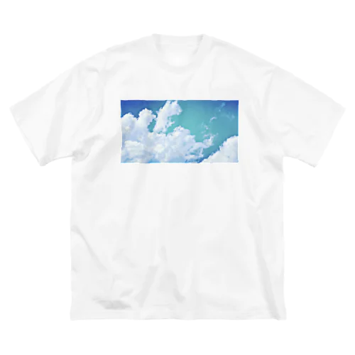 夏、くも、青 ビッグシルエットTシャツ