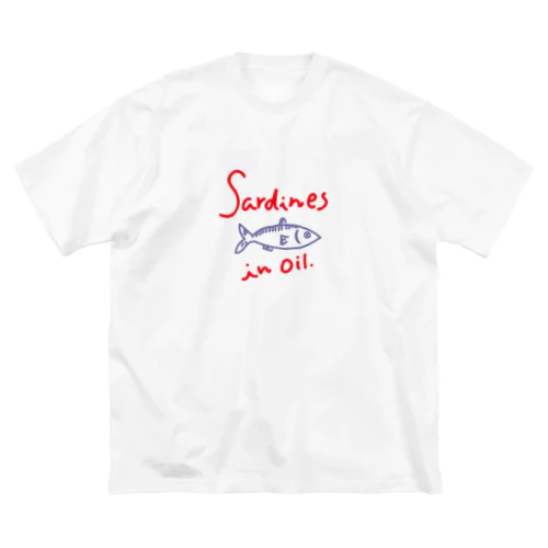 オイルサーディン 　sardines in oil ビッグシルエットTシャツ
