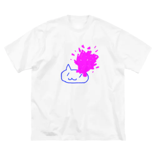 溢血（ねこ部分透過ver） ビッグシルエットTシャツ