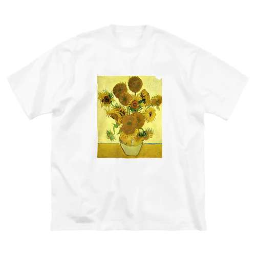 ゴッホ / ひまわり / Still Life - Vase with Fifteen Sunflowers Vincent van Gogh ビッグシルエットTシャツ