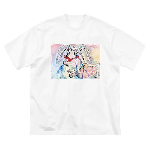 涙するウサギ ビッグシルエットTシャツ