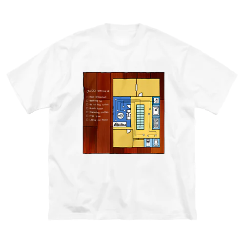 モーニングルーティン　黄 Big T-Shirt