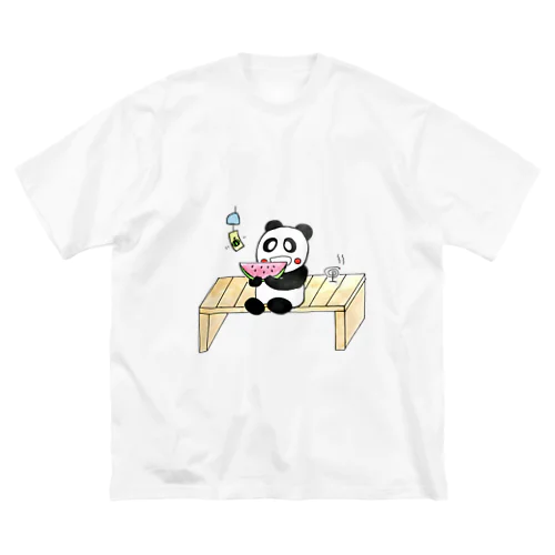 スイカを食べるパンダちゃん ビッグシルエットTシャツ