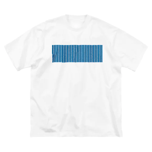 青と白の縦縞 ビッグシルエットTシャツ