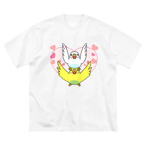 ラブリーセキセイインコ【まめるりはことり】 Big T-Shirt