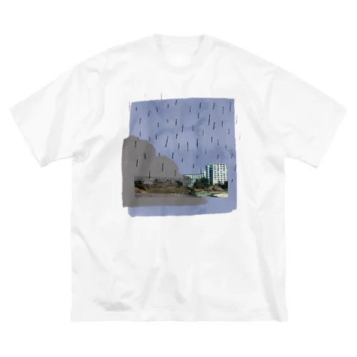 梅雨の団地 ビッグシルエットTシャツ