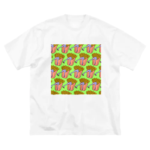 魅惑のフライドポテト🍟　GULTY PLEASURE FRENCH FRIES GREEN Big T-Shirt