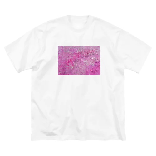 ピンクアクリル絵の具。 ビッグシルエットTシャツ