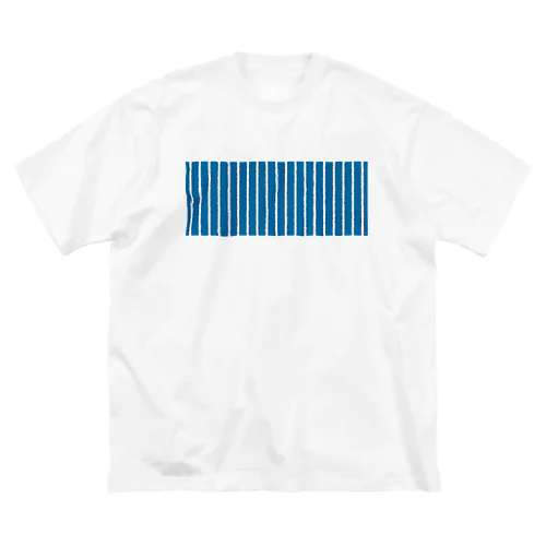 青と白の縦縞 ビッグシルエットTシャツ