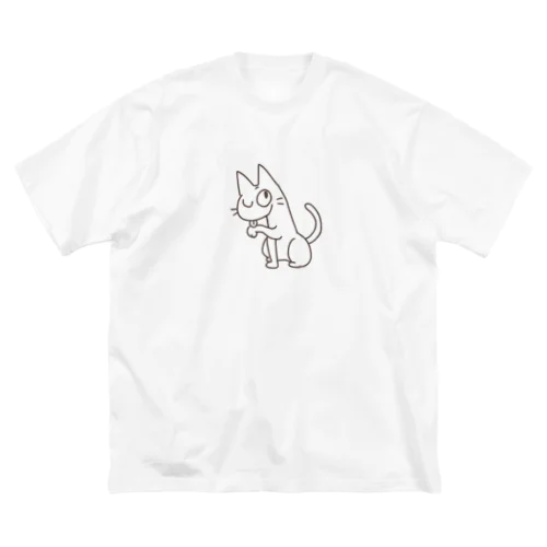 人間をみまもるねこ(飼い主自慢 ビッグシルエットTシャツ