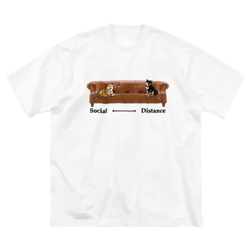 ソーシャルディスタンス　柴犬 Big T-Shirt