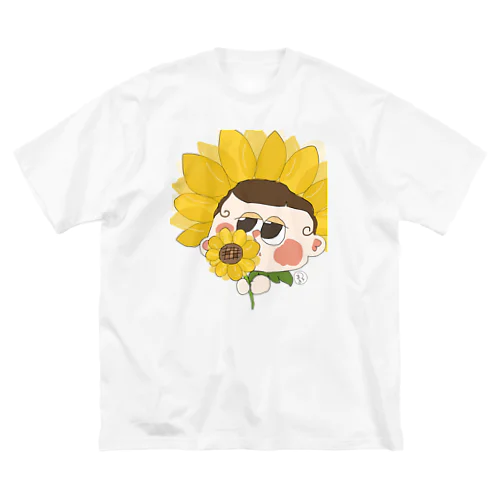 ひまわりの女の子 ビッグシルエットTシャツ