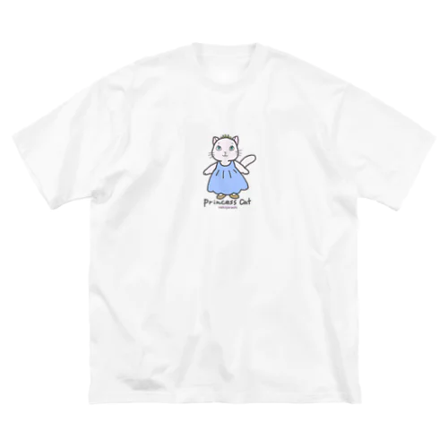 ねこのお姫さま（ブルー） ビッグシルエットTシャツ