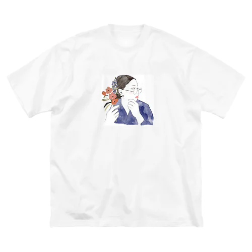 花と少女 ビッグシルエットTシャツ