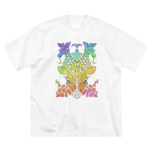 レインボーきりん🦒🌈 ビッグシルエットTシャツ