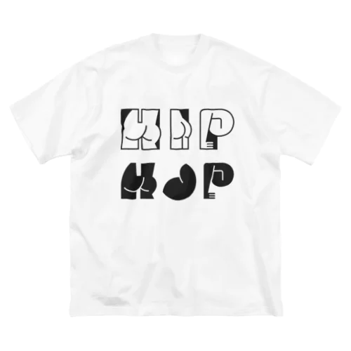 HAPPY ASS HIP HOP! 黒 ビッグシルエットTシャツ