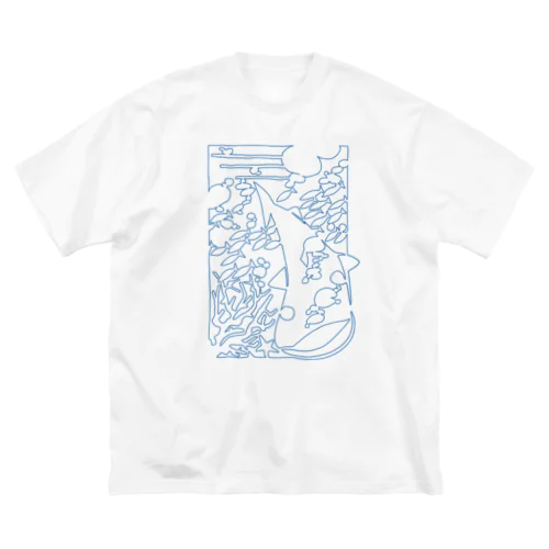 ひとふでの海（ノーマル） ビッグシルエットTシャツ