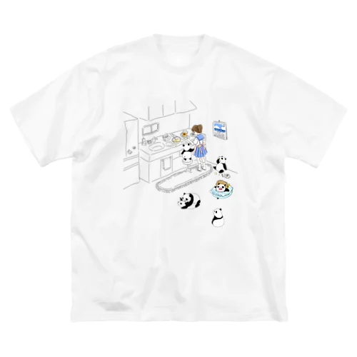 6つ子パンダとJC ビッグシルエットTシャツ