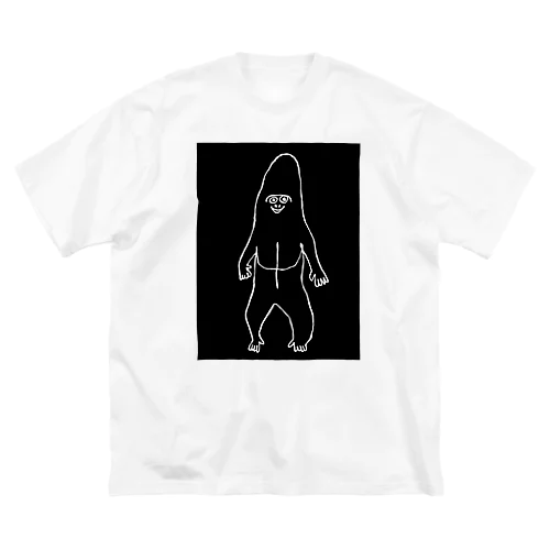 黒背景のゴリラ ビッグシルエットTシャツ