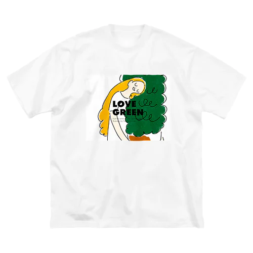 LOVE GREEN with logo ビッグシルエットTシャツ