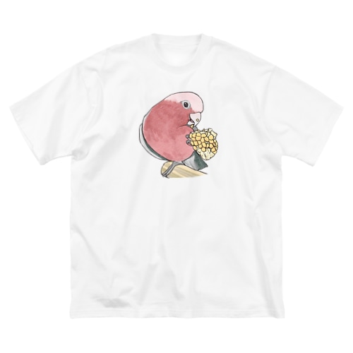 モモイロインコちゃんとトウモロコシ【まめるりはことり】 Big T-Shirt