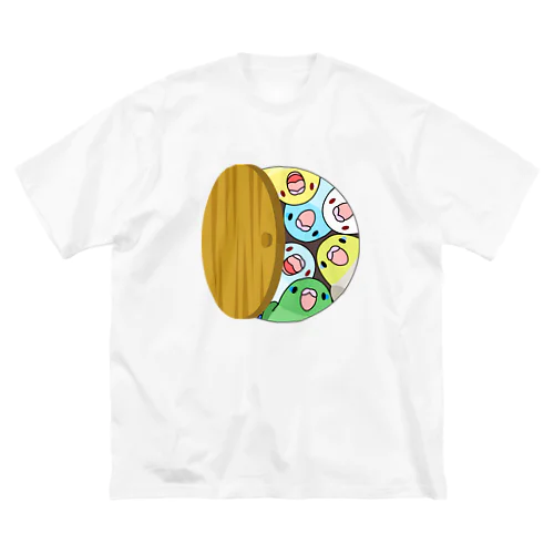 三密です！むちむちマメルリハさん【まめるりはことり】 ビッグシルエットTシャツ