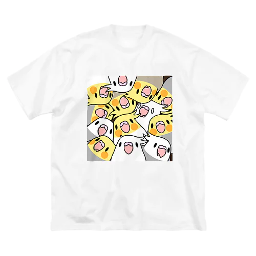 みっちりむっちり過密オカメインコさん【まめるりはことり】 ビッグシルエットTシャツ