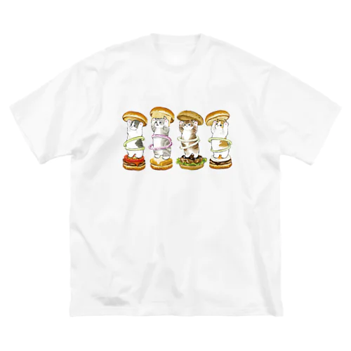 にゃんこバーガー ビッグシルエットTシャツ