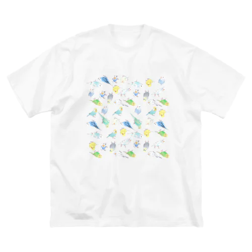 めっちゃセキセイインコちゃん【まめるりはことり】 ビッグシルエットTシャツ