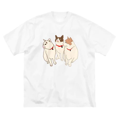 3匹のネコ ビッグシルエットTシャツ