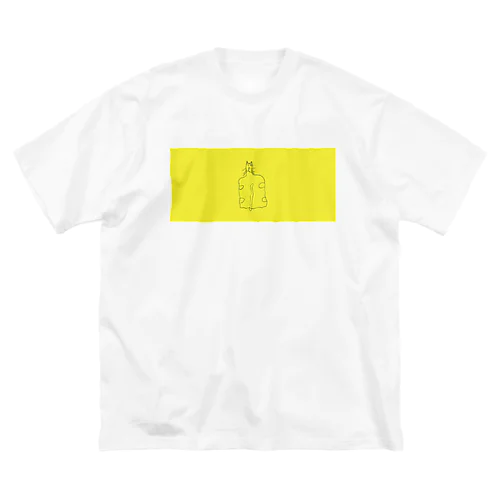 ねこペットボトルyellow 루즈핏 티셔츠