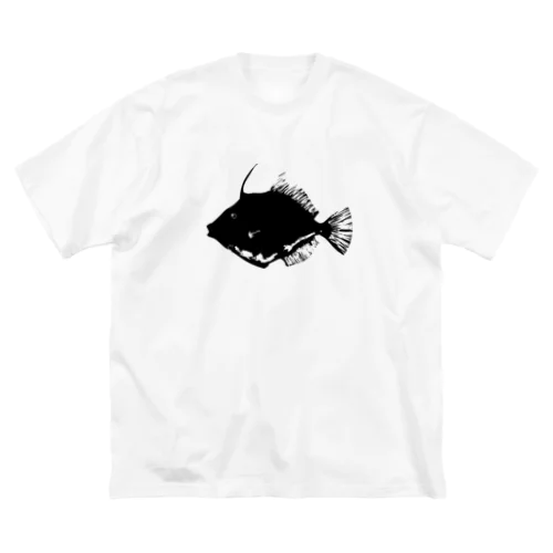 カワハギの魚拓 ビッグシルエットTシャツ