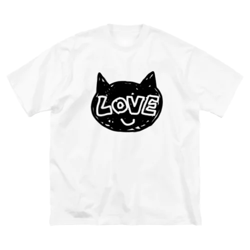 ねこラブ(黒猫) ビッグシルエットTシャツ