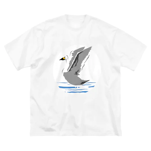 白鳥の飛び立ち ビッグシルエットTシャツ