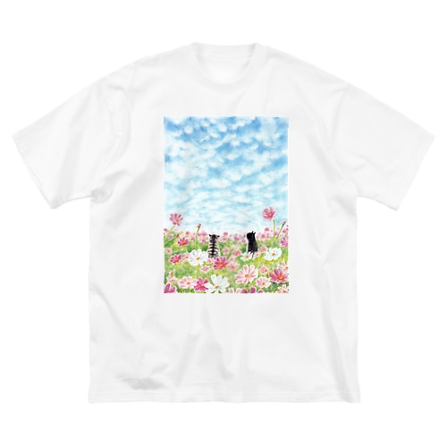 コスモス畑のトロとクロ Big T-Shirt