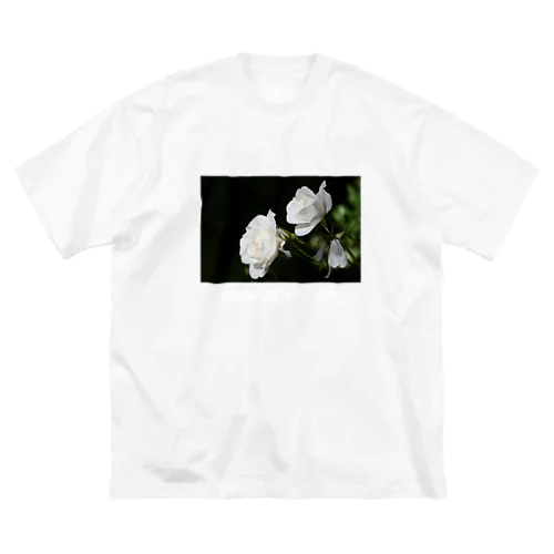 純潔と純粋 ホワイトローズ "innocence and purity"  ビッグシルエットTシャツ