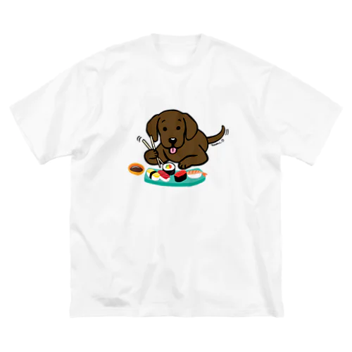 お寿司大好きチョコラブ ビッグシルエットTシャツ