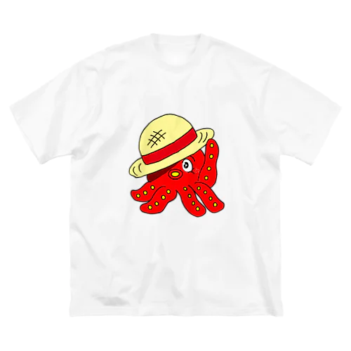 たこと麦わら帽子 ビッグシルエットTシャツ