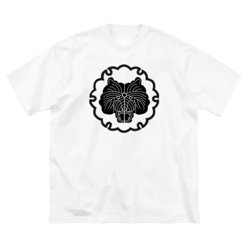 動物家紋。H.T.（雪輪にトラ）黒 Big T-Shirt