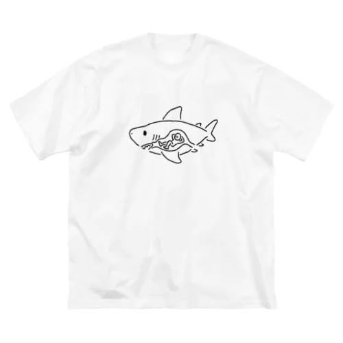 ヒトを食べたサメ ビッグシルエットTシャツ