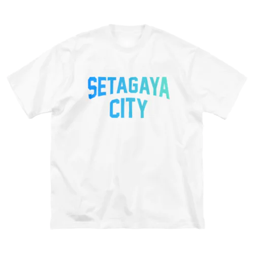 世田谷区 SETAGAYA CITY ロゴブルー ビッグシルエットTシャツ