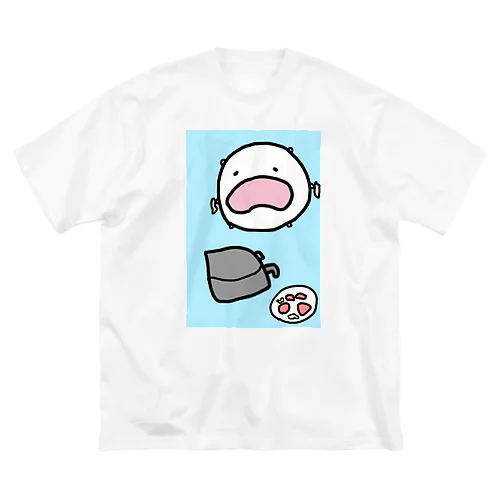 ノンフライヤーでとり天を作るも「天」部分が全て剥がれたねこです ビッグシルエットTシャツ