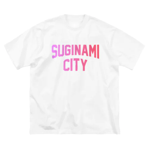 杉並区 SUGINAMI CITY ロゴピンク ビッグシルエットTシャツ