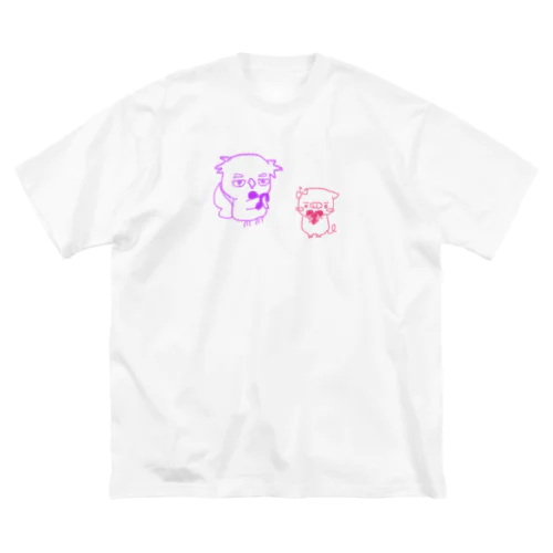 ふくろうくんとぶたちゃん ビッグシルエットTシャツ