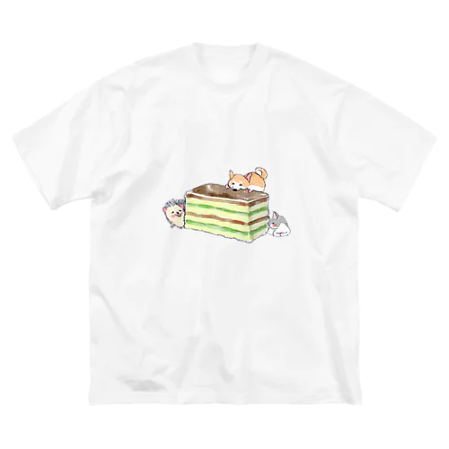 オリジナル　ハリネズミのソフィー、３色ケーキを食べる。 Big T-Shirt