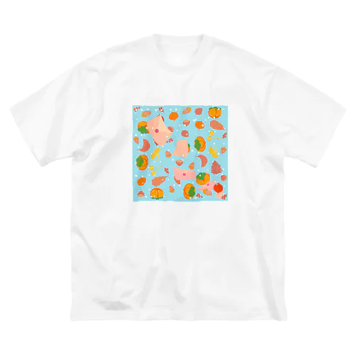 letter persimmon (blue) ビッグシルエットTシャツ